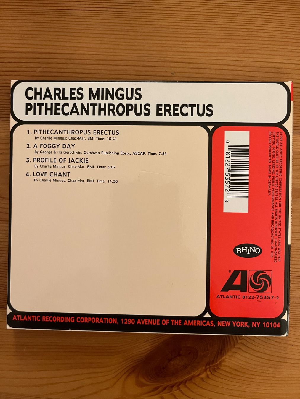 CDs: CHARLES MINGUS - PITHECANTHROPUS ERECTUS – Gebraucht aus Lausanne von sbar224 1