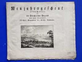 Neujahrsgeschenk ab Musiksaal 1786 Kupferstich v. Zürichsee