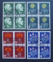 PJ 1947 Viererblöcke J121-J124 gestempelt, Kat: 80.-