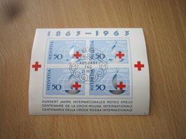1963 Block 100 Jahre rotes Kreuz ET Stempel NUR 75 RP