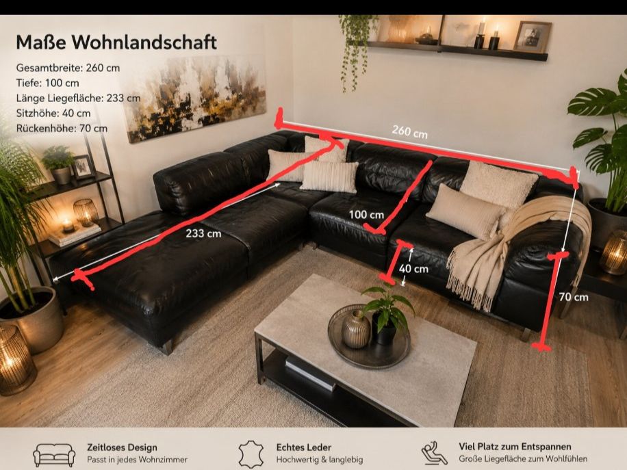 Sofas: Schwarzes Designer Ecksofa aus hochwertigem Leder sehrrobust – Gebraucht aus Menzingen von vannessa.studer 2