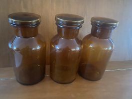 3 Vorrat Flaschen Apothekerflaschen, Top Zustand!
