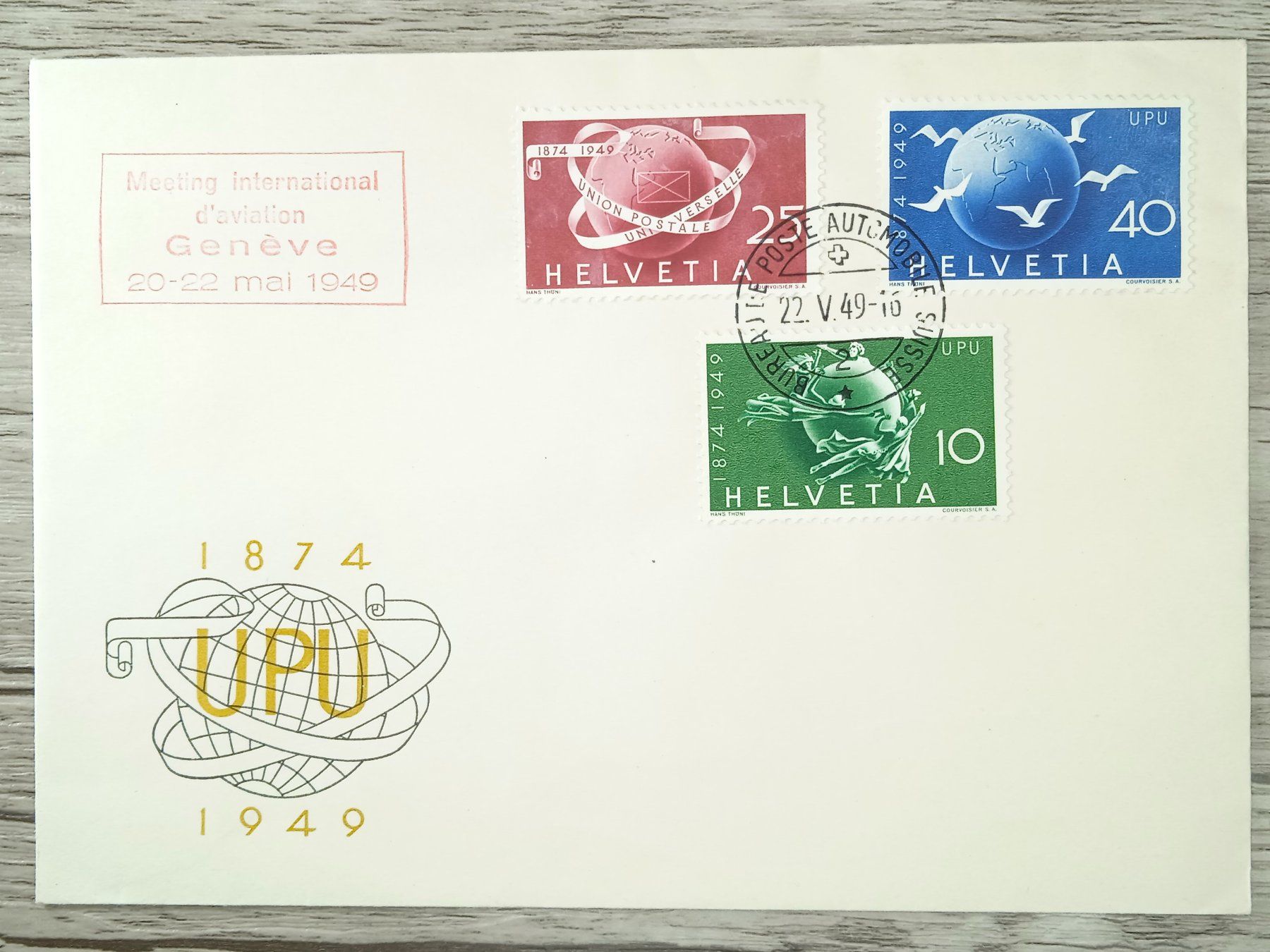 Alle Briefmarken: TR96 Enveloppe + Timbre Suisse 1949 – Gebraucht aus Cousset von Patrick_Collections