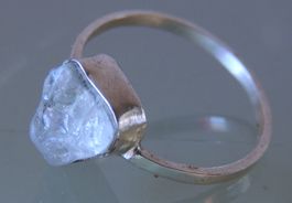 Naturbelassener Topas Silber 925 Fingerring Gr. 59