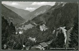 AK sw Höllental D Schwarzwald,Dampfzug,Ravennabrücke≈ 1950 