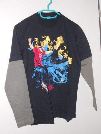 Neu: T'Shirt langarm mit Motiv - marine/grau - Gr. 164