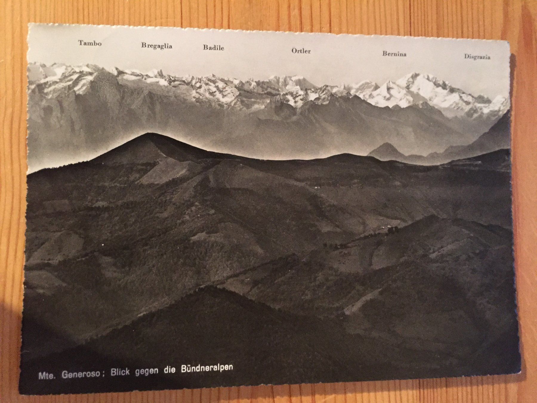 Cartoline postali: Mte. Generoso mit Bündneralpen - AK 1954 – Usato da Oberuzwil venduto da Henri09