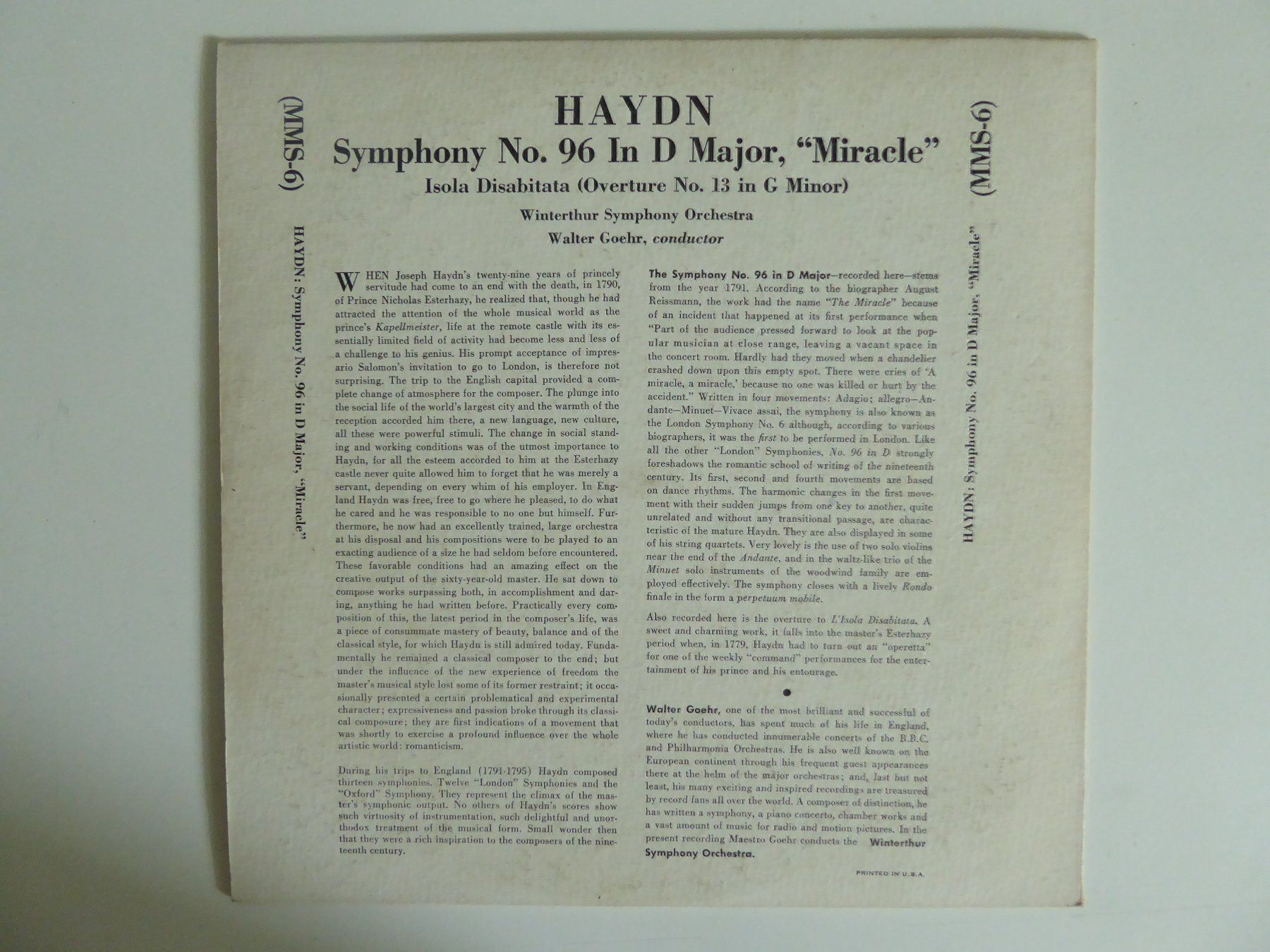 Dischi in vinile: Haydn  Symphony No. 96 – Usato da Zürich venduto da Chaeffeler 1