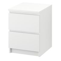 MALM Kommode mit 2 Schubladen, weiß, 40x55 cm