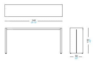 Table haute design La Palma PANCO – 240 cm – Blanc intégral (Gebraucht ...
