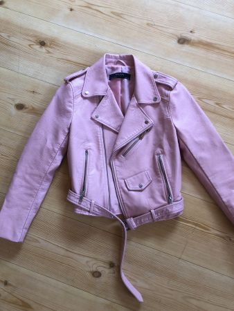 Veste en cuir rose