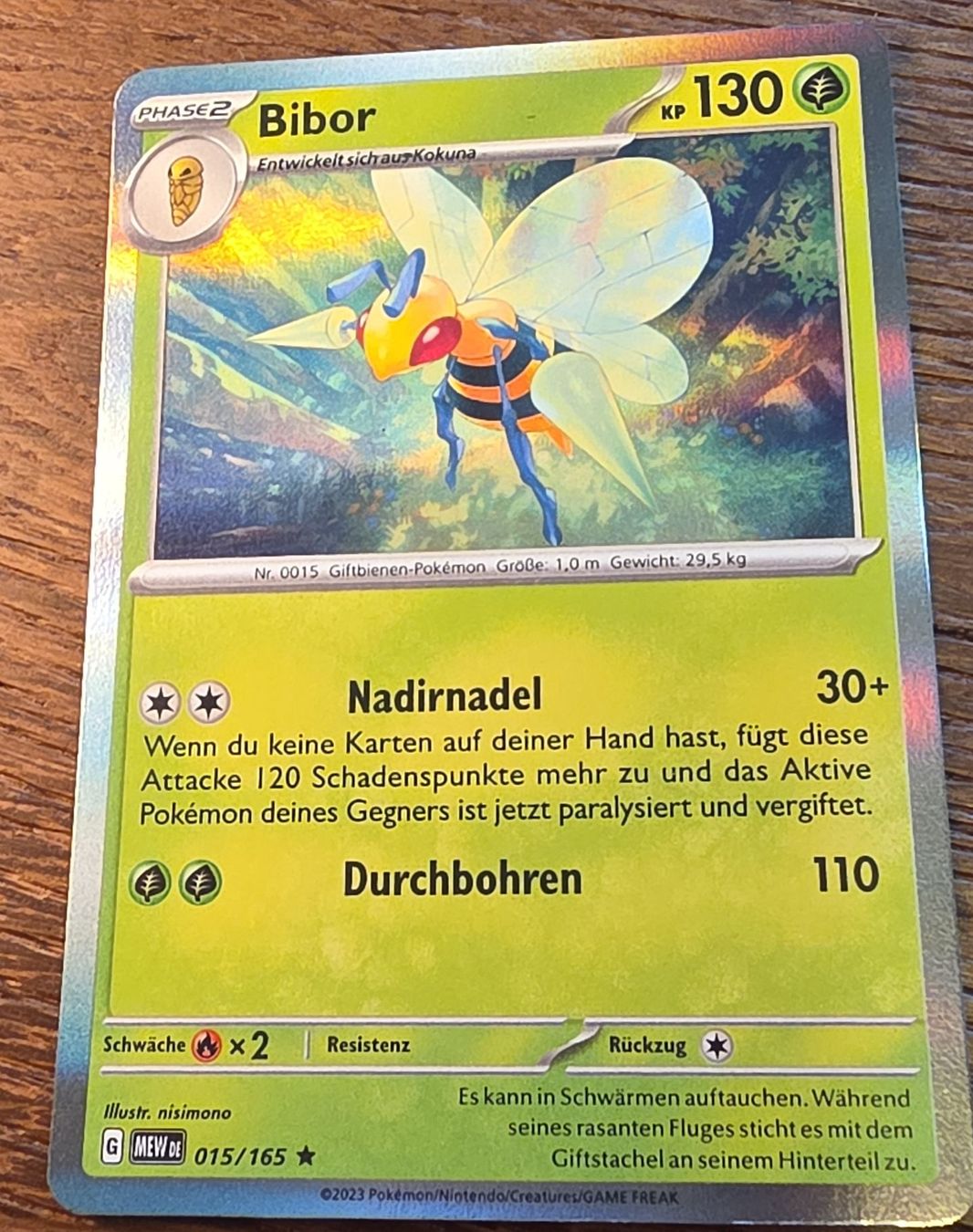 Pokémon Sammelbilder & Trading cards: Pokemon Karte Bibor Holo 151 – Neu (gemäss Beschreibung) aus Meilen von simonio13