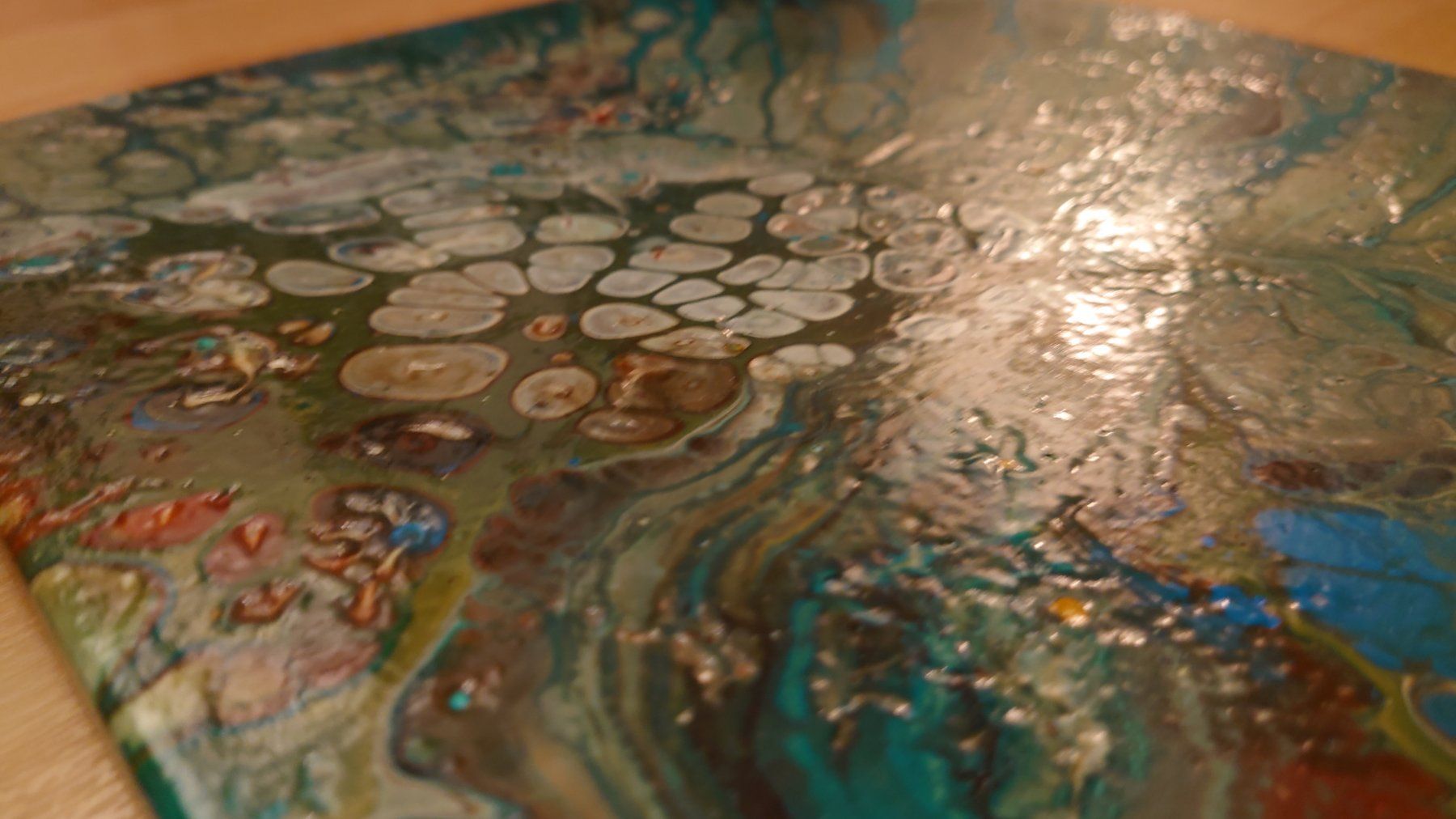Gemälde: 3er Fluid Painting Acryl-Leinwandbild – Gebraucht aus Zug von Hockey12 3