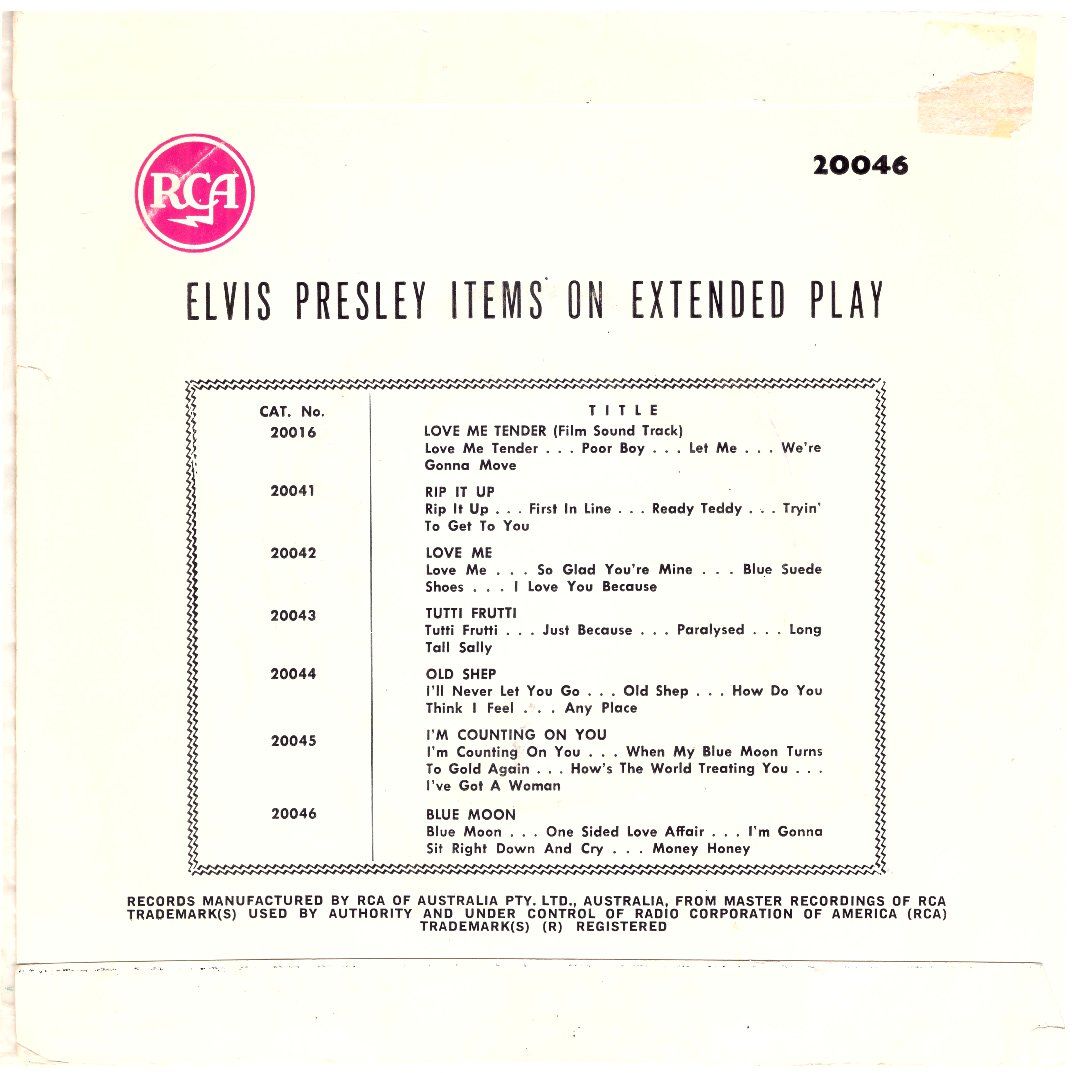 Dischi in vinile: ELVIS PRESLEY (EP) - "AUS" – Usato da Bassersdorf venduto da house-of-vinyl 1