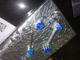 Opal Nippelpiercing paar (1 defekt)