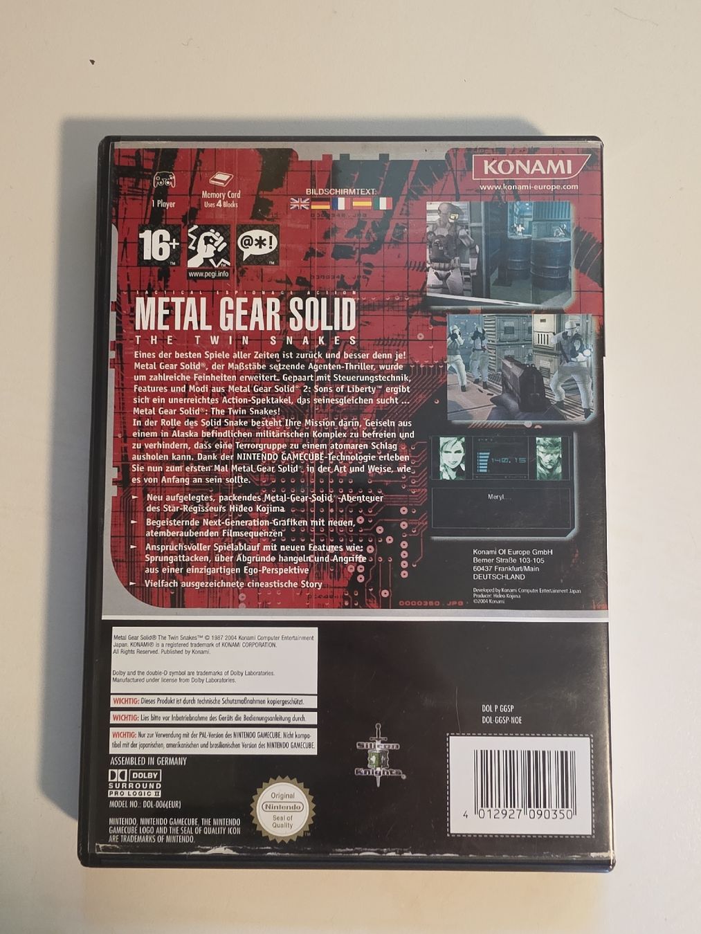 Nintendo Spiele: Metal Gear Solid Twin Snakes GameCube PAL DE + Anleitung – Gebraucht aus Tafers von whereyogamesat 1