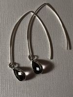 Boucles argent avec cabochon améthyste foncé 