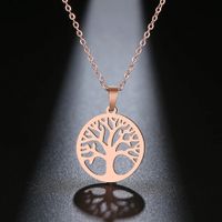 Edelstahl Halskette mit "Lebensbaum" Anhänger in ROSE GOLD