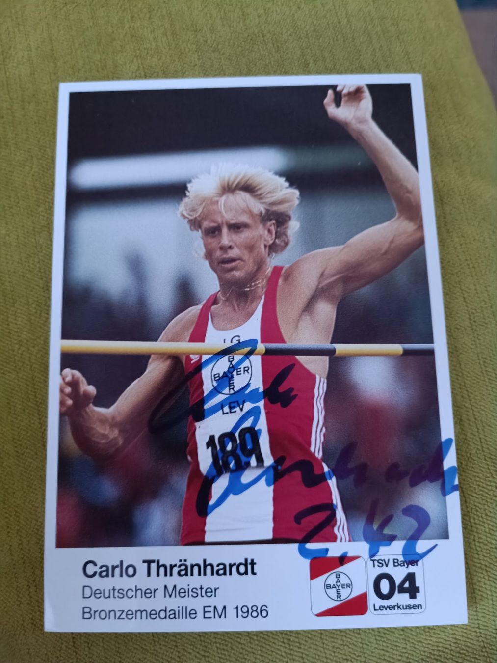 Autographes: Carlo Thränhardt - Leichtathletik – D'occasion à Menziken par Autogramme