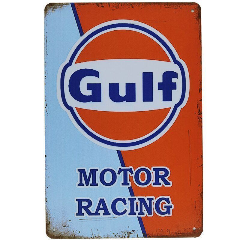 Gulf Oil Insegne: Plaque vintage Blechschild Gulf – Nuovo e nell'imballaggio originale da Uvrier venduto da AlpineTreasures