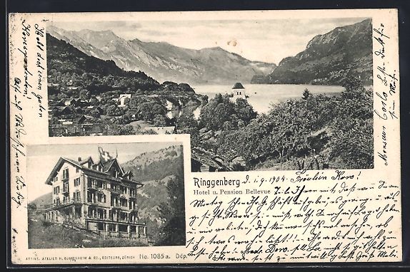 Cartoline postali: AK Ringgenberg, Hotel, Pension Bellevue – Usato da Berlin venduto da bartko-reher
