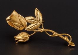 Vintage goldfarbene Rosenbrosche