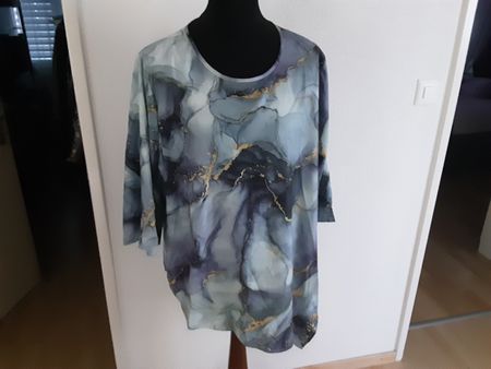 Damen Shirt, marmoriert, Gr. 50 bisc54 140 cm brust