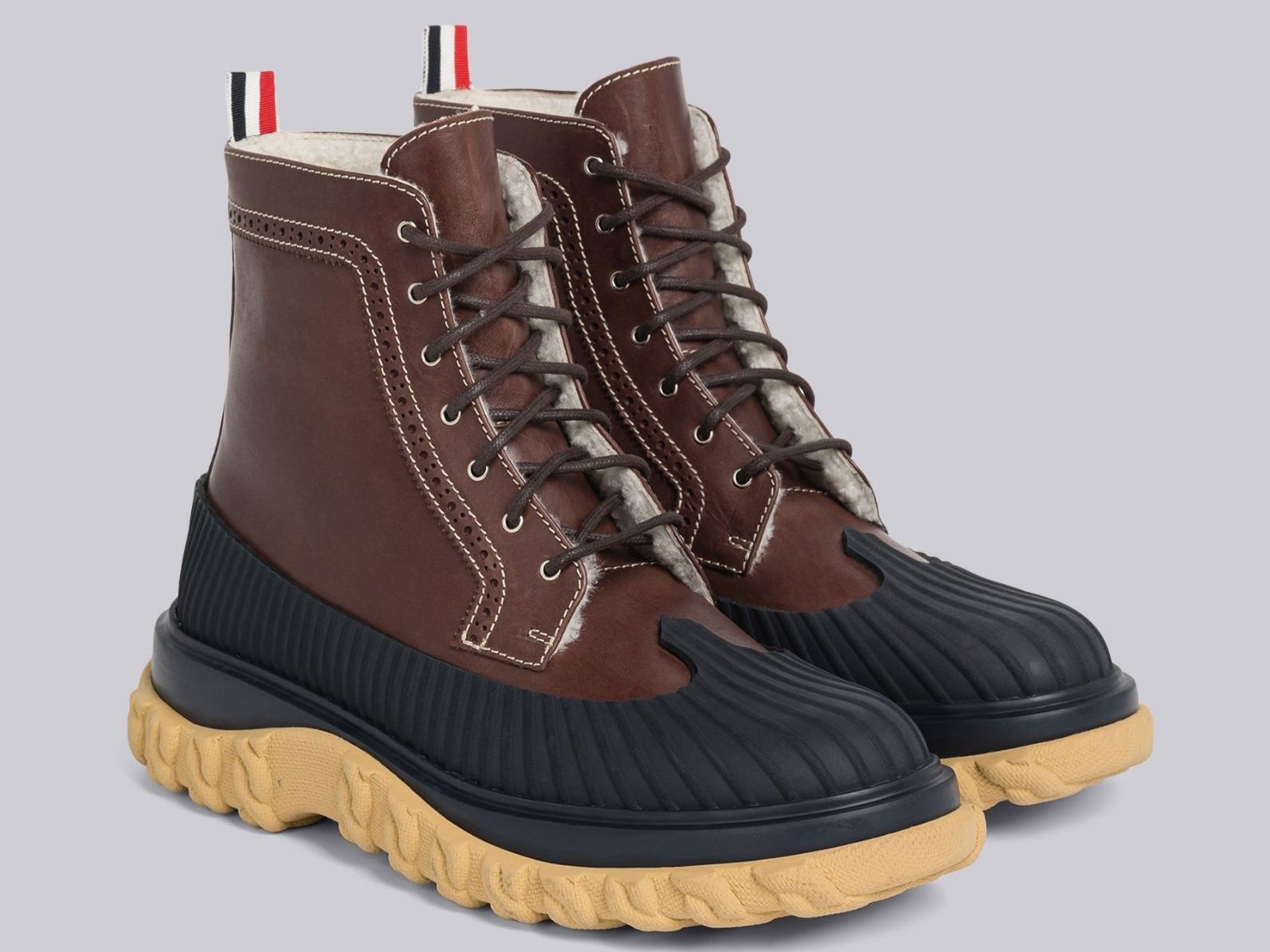 Scarpe da uomo: THOM BROWNE Shearling Lined Longwing Duck Boots 41.5 NEU – Nuovo e nell'imballaggio originale da Kreuzlingen venduto da kruezbiz