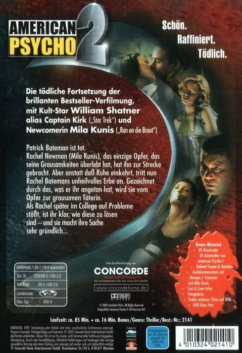 Tutti i DVDs: American Psycho 2 (Home Edition) – Nuovo (secondo la descrizione) da Volketswil venduto da Fraese1 1