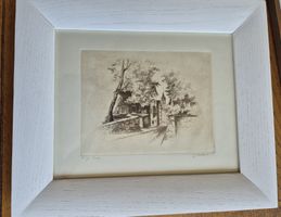 Vintage Framed Etching Signed Artwork, St Peter's Zurich