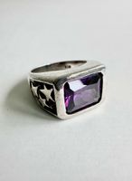 Silberring 925 mit violettem Stein / Silverstar / Gr. 57