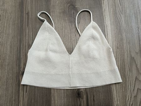 Stoff-Top / Stoff-BH in beige Gr. S