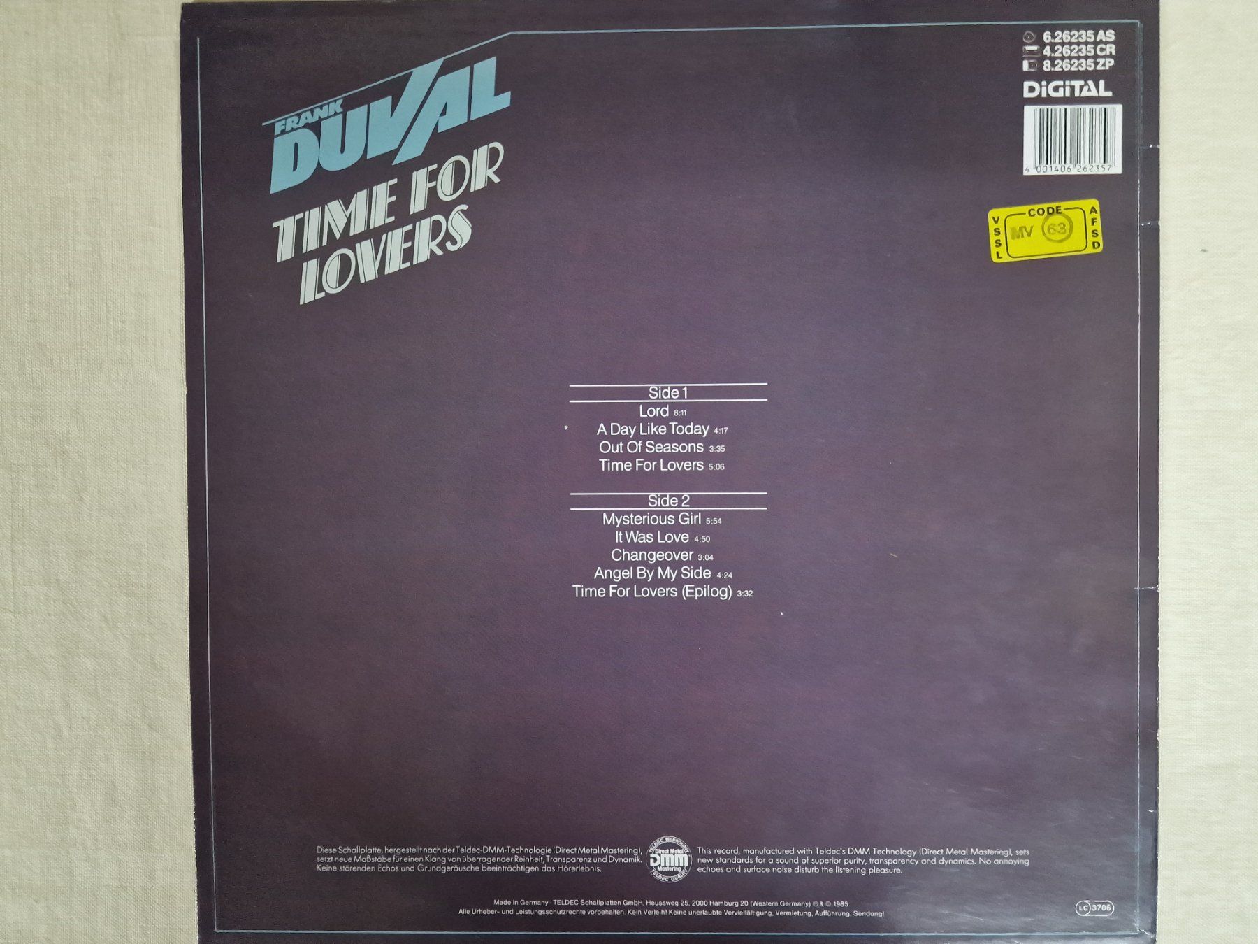 Schallplatten: Frank Duval LP – Time For Lovers – Gebraucht aus Root von atelier22 1