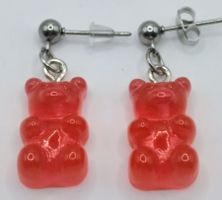 Ohrring Gummibär Ohrstecker CHARM Oursons gommeux Farbe ROT