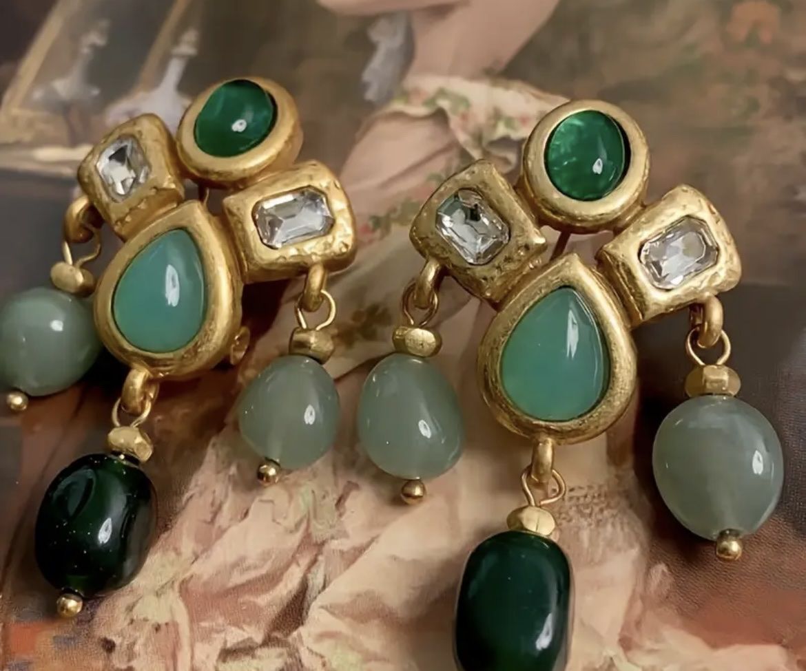 Boucles d'oreille: Statement  Ohrringe mit grünen Steinen – Neuf avec emballage d'origine à Saanen par SoniaMichaela 4