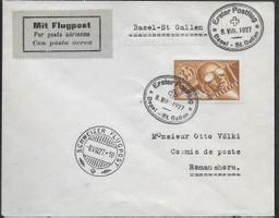1927 Flugpost 1. Postflug BASEL -S T.GALLEN F6 schön ab 1.-