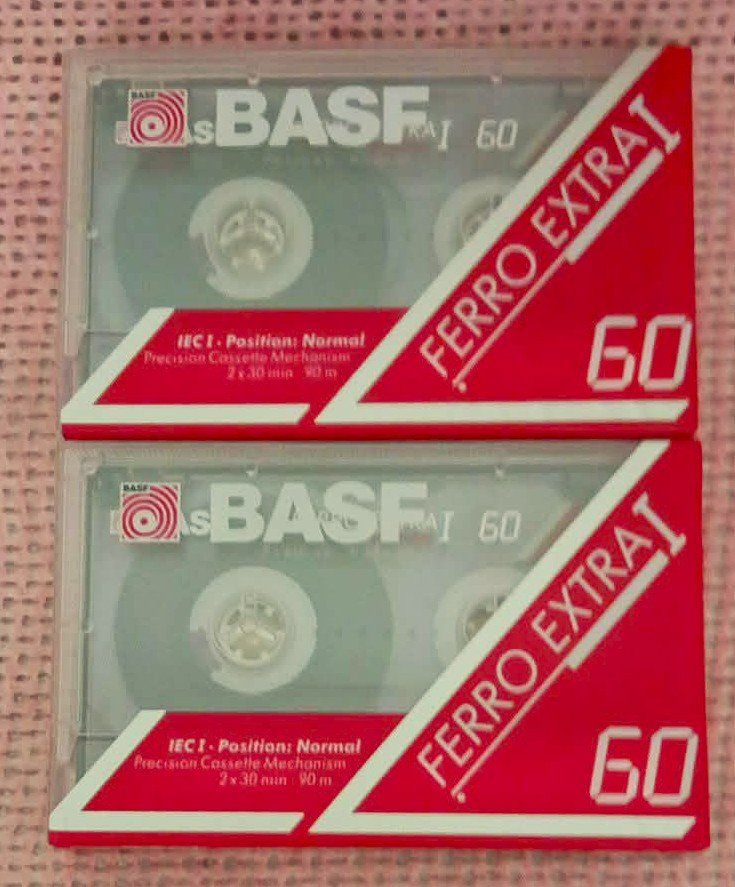 Cassettes audio: BASF Ferro Extra I 60 / 2 x cassettes MC 1991/93 - scellées – Neuf avec emballage d'origine à Le Locle par borgespatricia