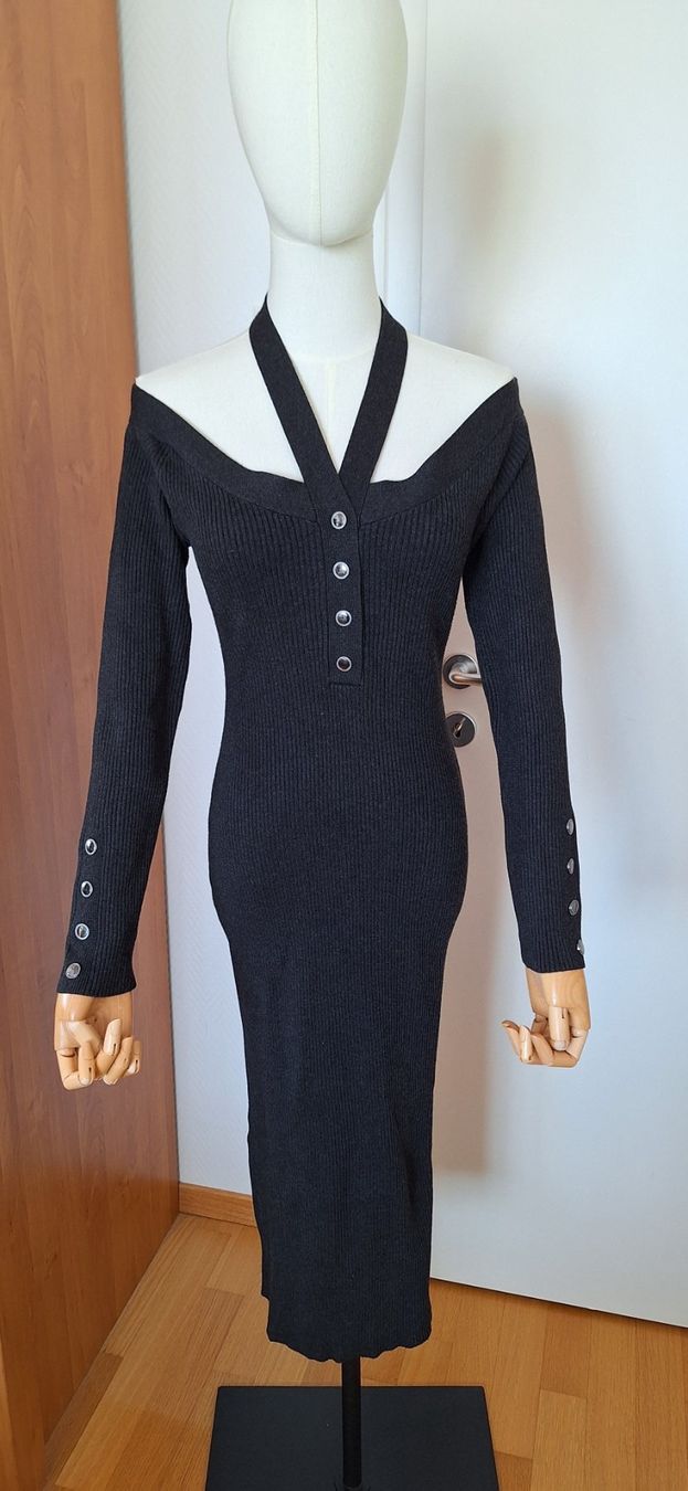 Morgan Vestiti: Morgan, robe gris anthracite – Nuovo e nell'imballaggio originale da Lussery-Villars venduto da pousinete02
