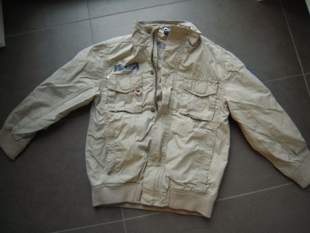 Beige Knaben Jacke Gr 128 von Dopodopo Übergang /Sommer