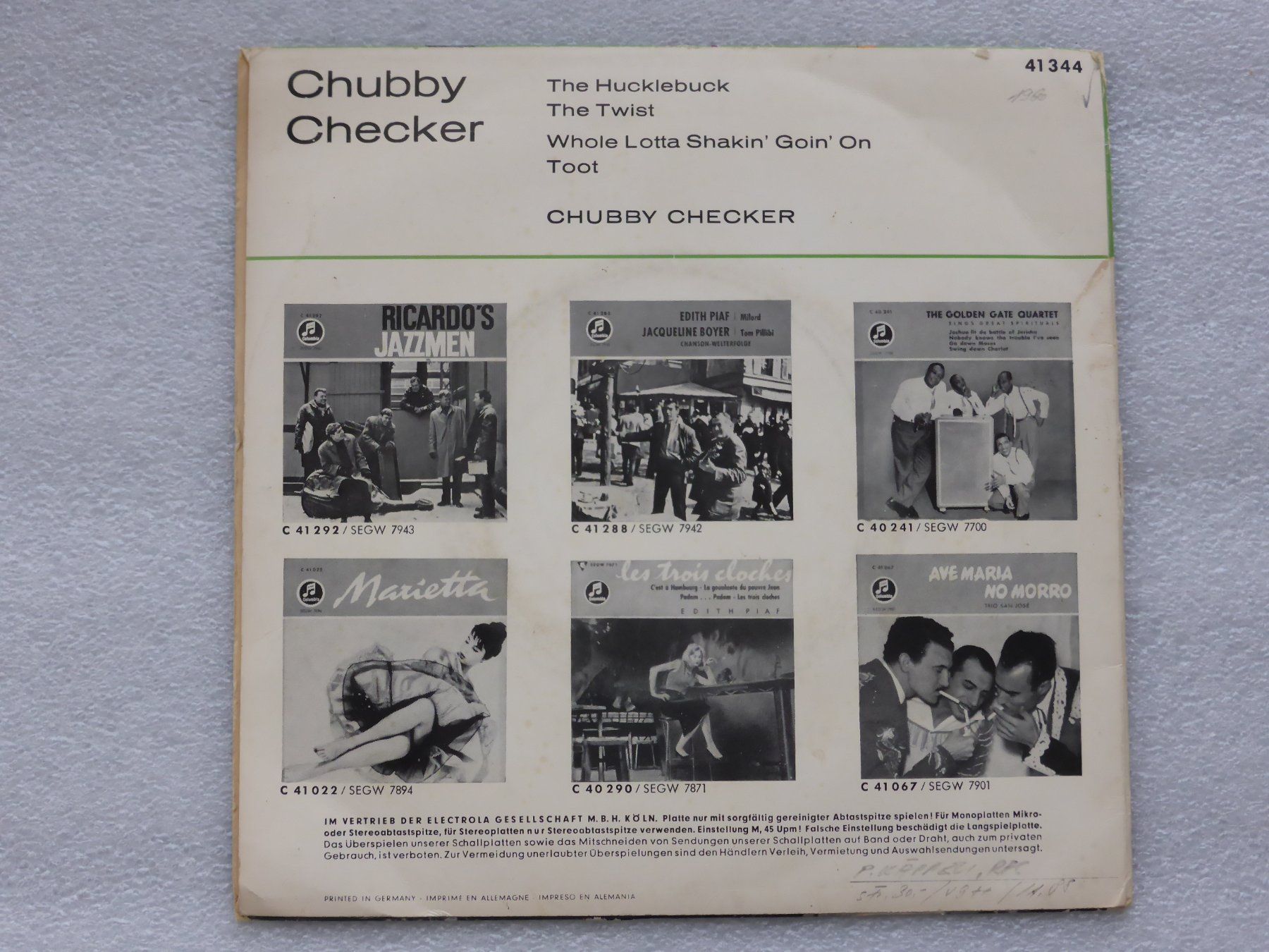 Dischi in vinile: Vinyl Single  EP CHUBBY CHECKER – Usato da Küssnacht am Rigi venduto da Mondkinder 3
