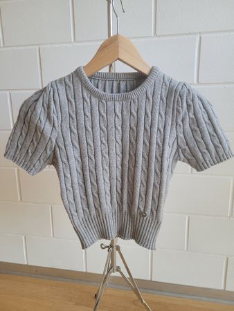 Damen Strickpullover kurzarm in grau