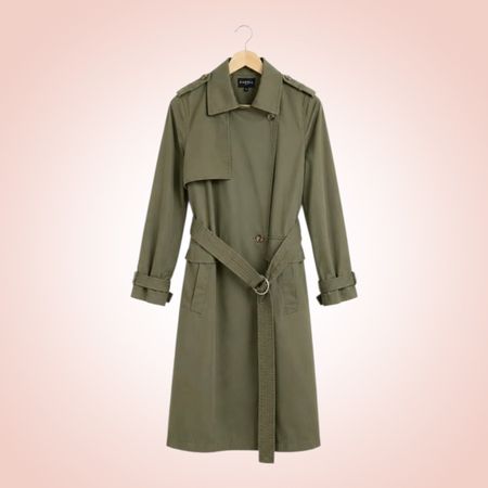 Caroll Paris Damen Trenchcoat Khaki – Gr. M (FR 38 / EU 36)