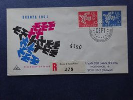 1961 Z-Nr. 379 - 380 FDC EUROPA mit seltener Illustriert