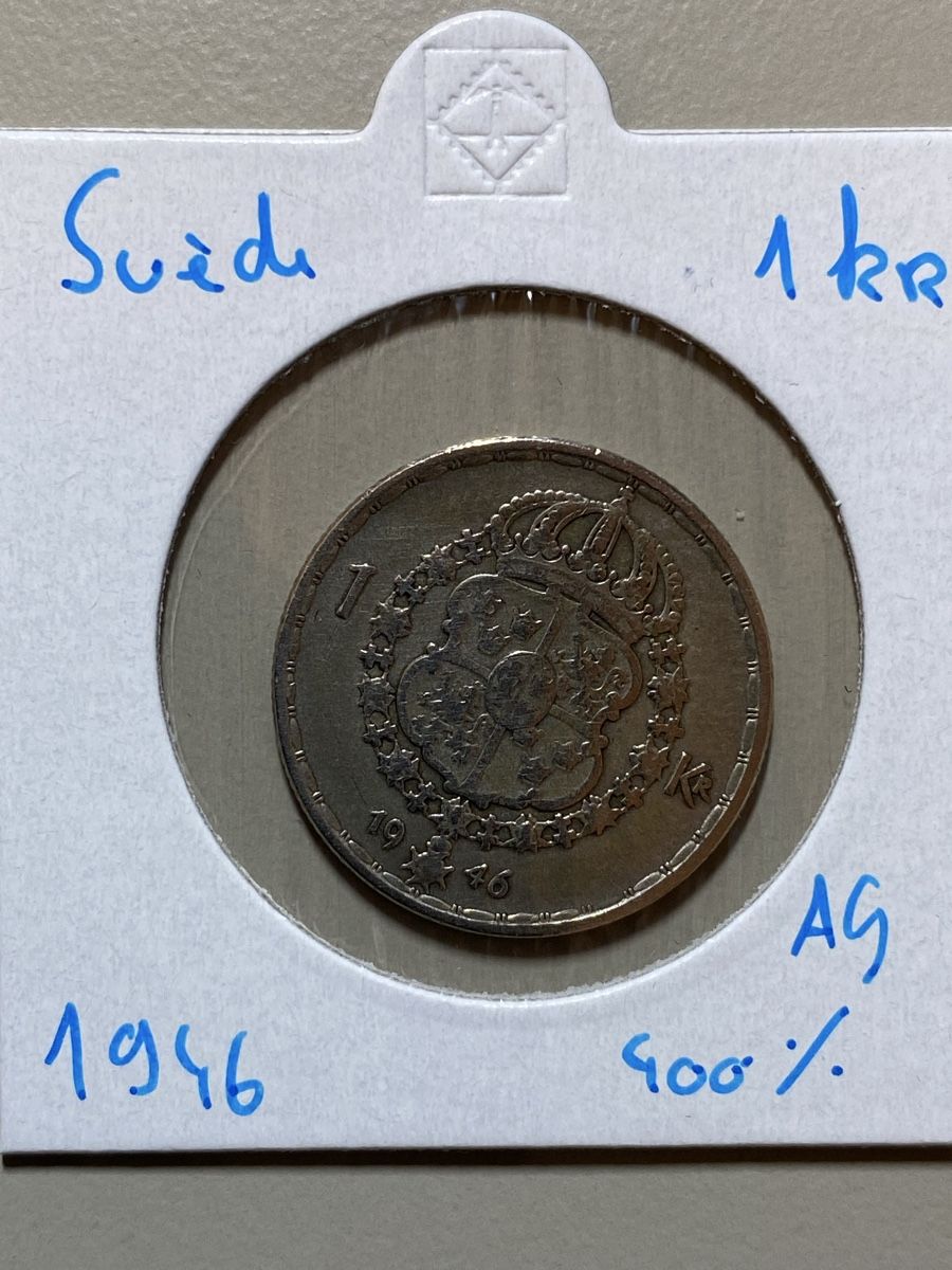 Alle Münzen: Suède - 1 couronne - 1946 - AG – Gebraucht aus Payerne von Mike1682