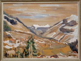 Bergtal – Original Gouache von Berger (1961)