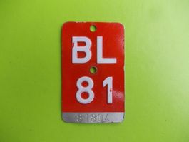 Velonummer / Fahrradnummer BL 81