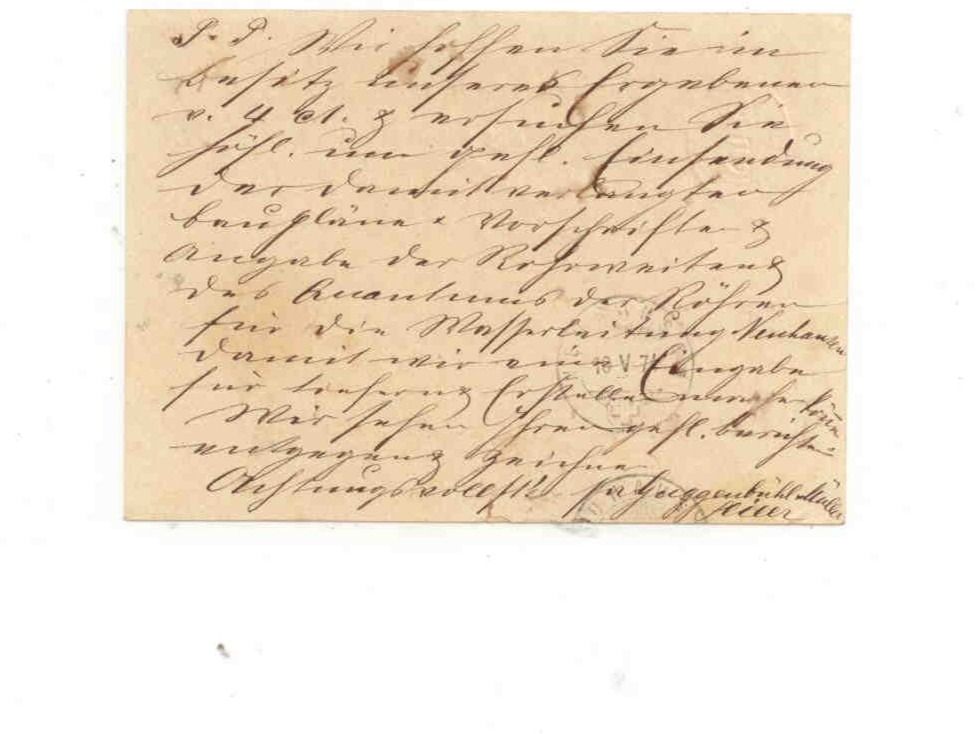 Cartoline postali: Postkarte Neuhausen SH  1874 – Usato da Neuhausen venduto da magi07 1