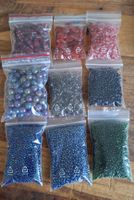 Glasperlen Mix bunt verschiedene Grössen neu 656g