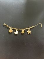18K vergoldetes Armband mit Meeres Charms