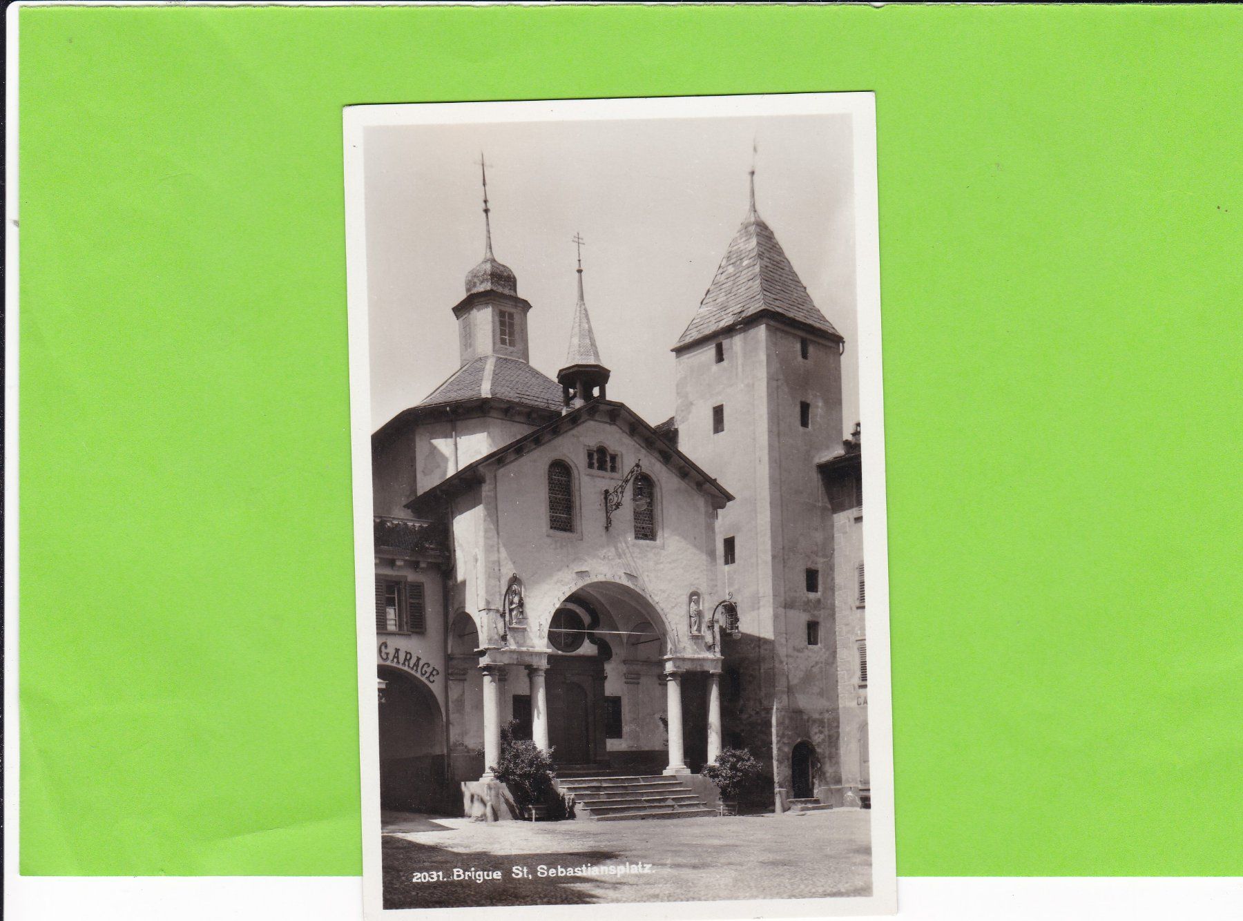 Cartoline postali: Brigue, St. Sebastiansplatz – Usato da St. Peterzell venduto da neckertal